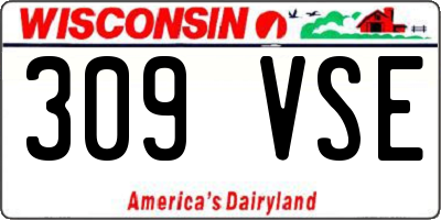 WI license plate 309VSE
