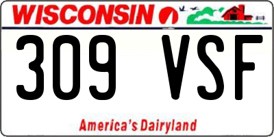 WI license plate 309VSF