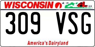 WI license plate 309VSG
