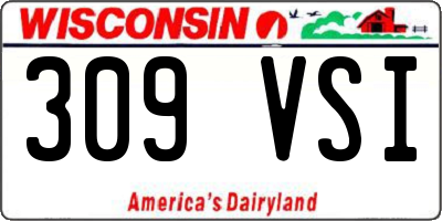 WI license plate 309VSI
