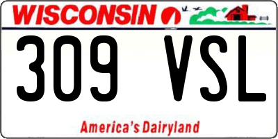 WI license plate 309VSL