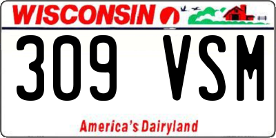 WI license plate 309VSM