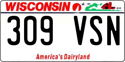 WI license plate 309VSN