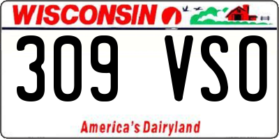 WI license plate 309VSO