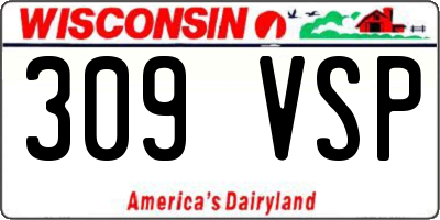 WI license plate 309VSP