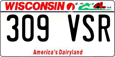 WI license plate 309VSR