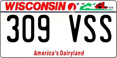 WI license plate 309VSS
