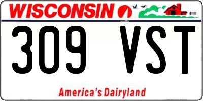 WI license plate 309VST