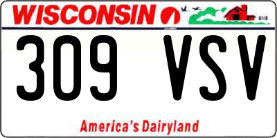 WI license plate 309VSV