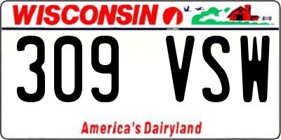WI license plate 309VSW