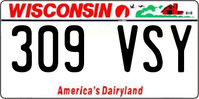 WI license plate 309VSY