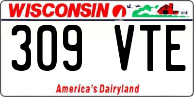 WI license plate 309VTE