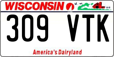 WI license plate 309VTK