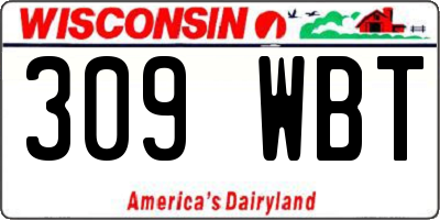 WI license plate 309WBT