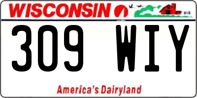 WI license plate 309WIY