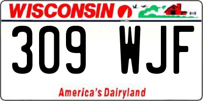 WI license plate 309WJF
