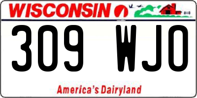 WI license plate 309WJO