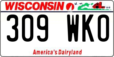 WI license plate 309WKO
