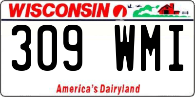 WI license plate 309WMI