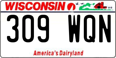 WI license plate 309WQN