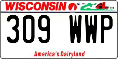 WI license plate 309WWP