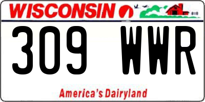 WI license plate 309WWR