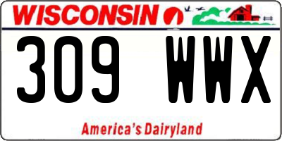WI license plate 309WWX