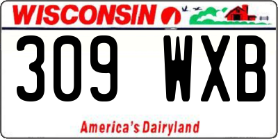 WI license plate 309WXB