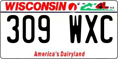 WI license plate 309WXC