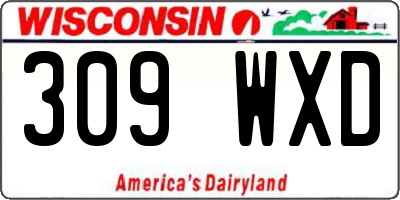 WI license plate 309WXD