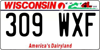 WI license plate 309WXF