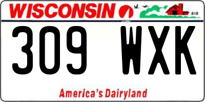 WI license plate 309WXK