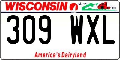 WI license plate 309WXL