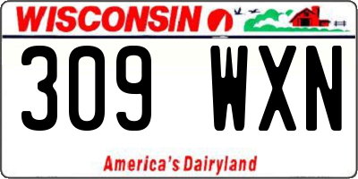 WI license plate 309WXN
