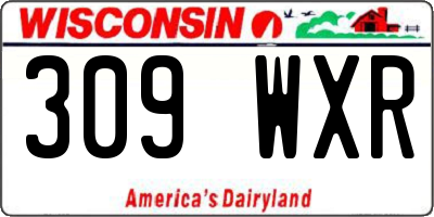 WI license plate 309WXR