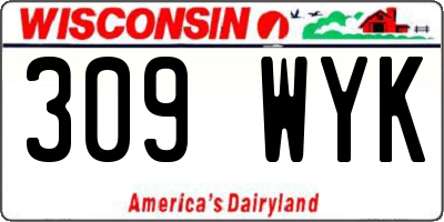 WI license plate 309WYK