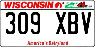 WI license plate 309XBV