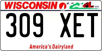 WI license plate 309XET