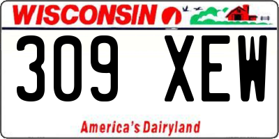 WI license plate 309XEW