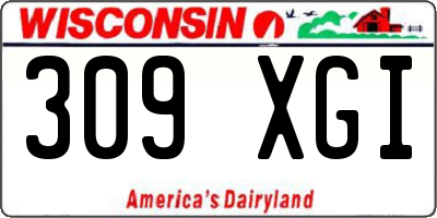 WI license plate 309XGI