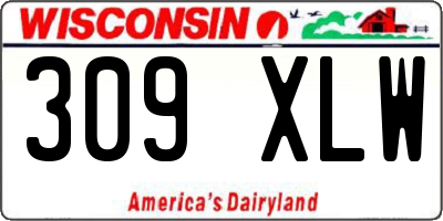 WI license plate 309XLW