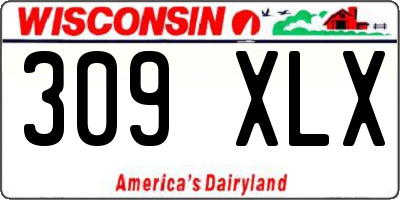 WI license plate 309XLX