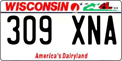 WI license plate 309XNA