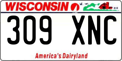 WI license plate 309XNC