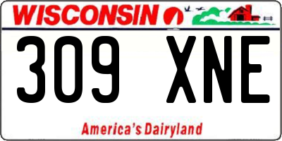 WI license plate 309XNE