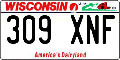 WI license plate 309XNF