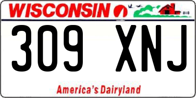 WI license plate 309XNJ