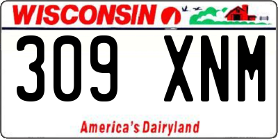 WI license plate 309XNM