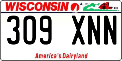 WI license plate 309XNN