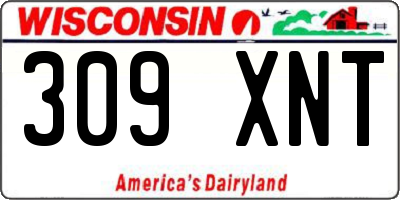 WI license plate 309XNT